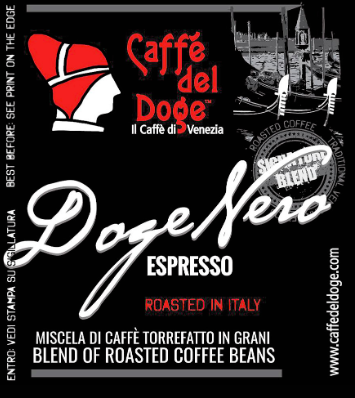 Caffé in Grani "Doge Nero" 80% Arabica / 20% Robusta. 1 kg.