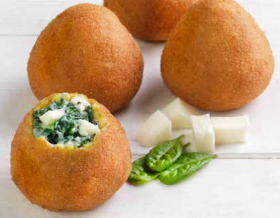 Arancina Siciliana Spinaci e Mozzarella. 0,2 kg.