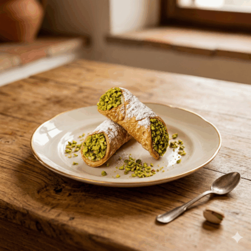 Cannolicchi Siciliani al Pistacchio di Bronte. 0,05 kg.