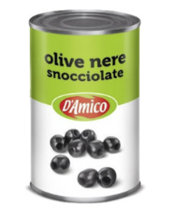 1302060 Olive Nere Snocciolate Italiane. 4 kg.